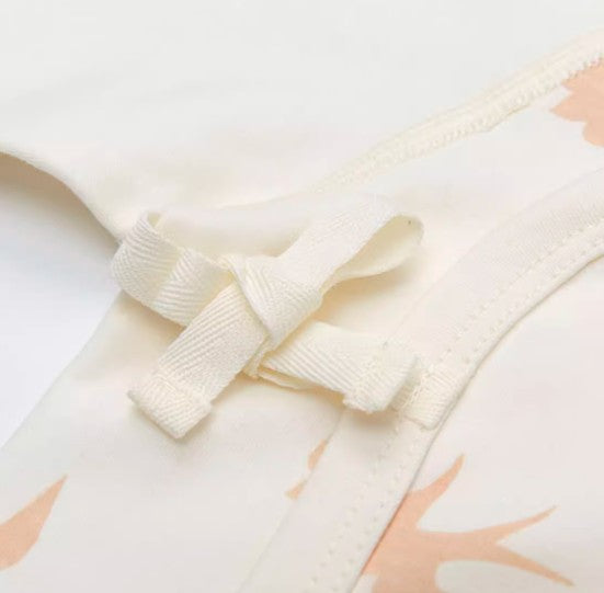 Baby Long Sleeve Tie-Back Top with Easy Diaper Access for Comfort - Natural Baby Clothing丨Pure, organic, dye-free care, cozy and gentle for babies