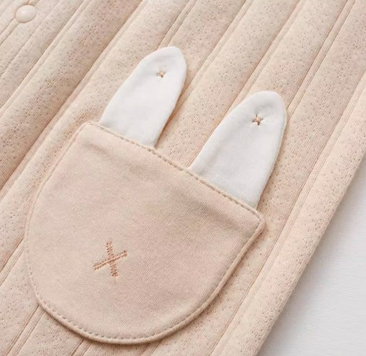 Baby Peter Pan Collar Snap Button Romper for Easy Dressing - Natural Baby Clothing丨Pure, organic, dye-free care, cozy and gentle for babies