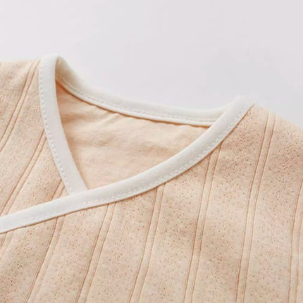 nfant Diagonal Placket Tie-Strap Vest for Easy Dressing - Natural Baby Clothing丨Pure, organic, dye-free care, cozy and gentle for babies