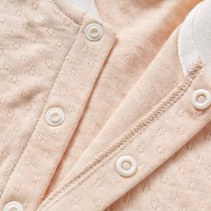 Baby Stand-Up Collar Front-Opening Long Sleeve Set - Natural Baby Clothing丨Pure, organic, dye-free care, cozy and gentle for babies