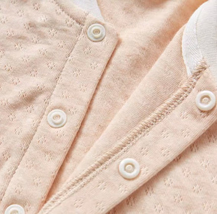 Baby Stand-Up Collar Front-Opening Long Sleeve Set - Natural Baby Clothing丨Pure, organic, dye-free care, cozy and gentle for babies