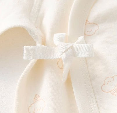 Baby Tie-Strap Onesie with Easy Diaper Change Feature - Natural Baby Clothing丨Pure, organic, dye-free care, cozy and gentle for babies