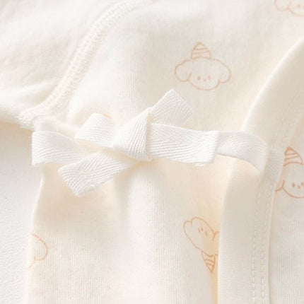 Long-Sleeved Tie-Strap Triangle Romper for Babies - Natural Baby Clothing丨Pure, organic, dye-free care, cozy and gentle for babies