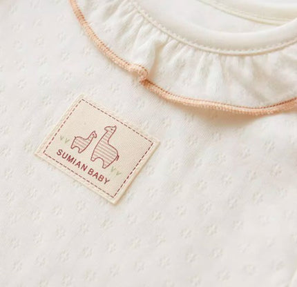 Shoulder Snap Long-Sleeved Triangle Romper for Babies - Natural Baby Clothing丨Pure, organic, dye-free care, cozy and gentle for babies