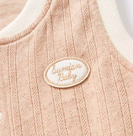 Stand-Up Collar Double-Layer Vest with Adjustable Fit for All Seasons - Natural Baby Clothing丨Pure, organic, dye-free care, cozy and gentle for babies