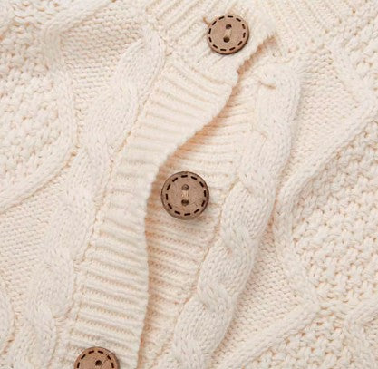 Natural Cotton Knitted Onesie with Soft and Breathable Fabric for Comfortable All-Day Wear - Natural Baby Clothing丨Pure, organic, dye-free care, cozy and gentle for babies