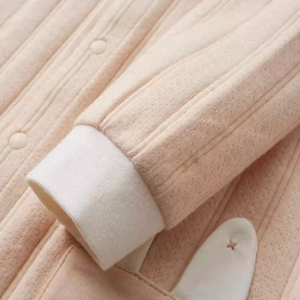 Baby Peter Pan Collar Snap Button Romper for Easy Dressing - Natural Baby Clothing丨Pure, organic, dye-free care, cozy and gentle for babies