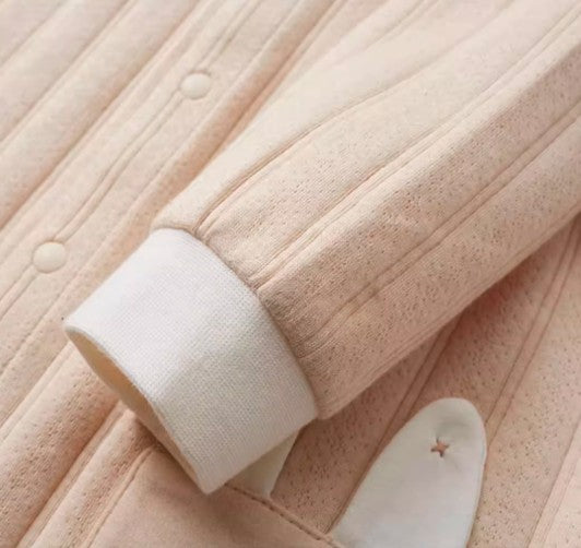 Baby Peter Pan Collar Snap Button Romper for Easy Dressing - Natural Baby Clothing丨Pure, organic, dye-free care, cozy and gentle for babies