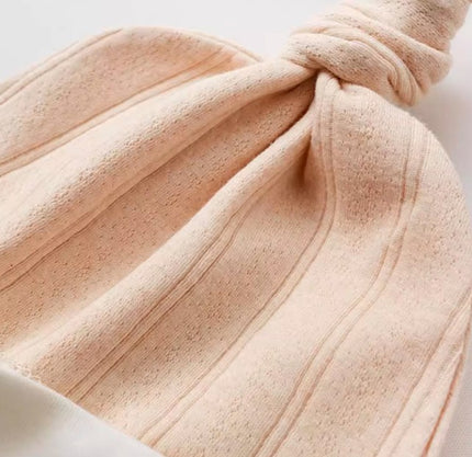 Newborn Soft Cotton Beanie with Elastic Band for Comfort - Natural Baby Clothing丨Pure, organic, dye-free care, cozy and gentle for babies