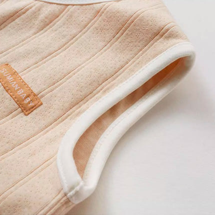 nfant Diagonal Placket Tie-Strap Vest for Easy Dressing - Natural Baby Clothing丨Pure, organic, dye-free care, cozy and gentle for babies