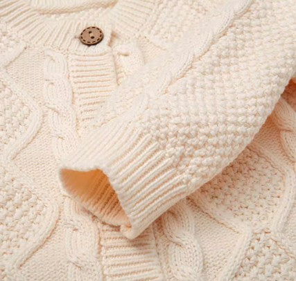 Natural Cotton Knitted Onesie with Soft and Breathable Fabric for Comfortable All-Day Wear - Natural Baby Clothing丨Pure, organic, dye-free care, cozy and gentle for babies