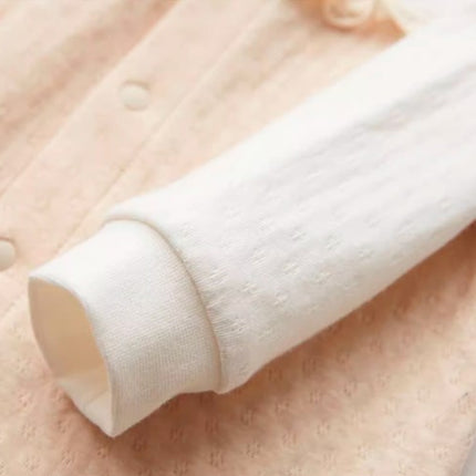 Baby Long-Sleeved Snap Onesie for Comfort and Convenience Soft Cotton - Natural Baby Clothing丨Pure, organic, dye-free care, cozy and gentle for babies