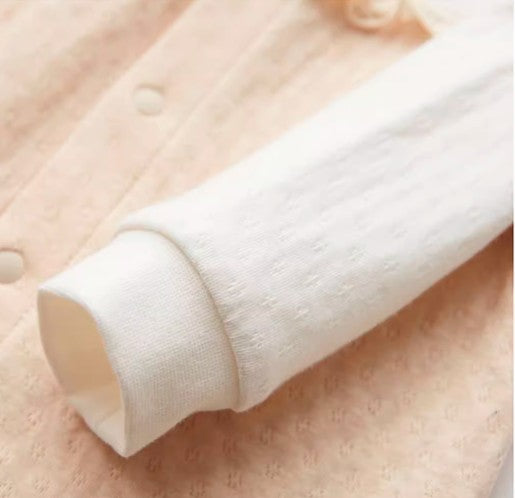 Baby Long-Sleeved Snap Onesie for Comfort and Convenience Soft Cotton - Natural Baby Clothing丨Pure, organic, dye-free care, cozy and gentle for babies