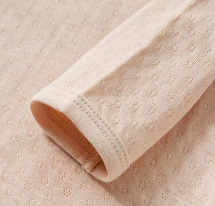 Long-Sleeved Triangle Romper with Front Snaps for Easy Dressing - Natural Baby Clothing丨Pure, organic, dye-free care, cozy and gentle for babies