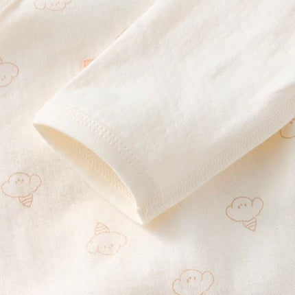 Long-Sleeved Tie-Strap Triangle Romper for Babies - Natural Baby Clothing丨Pure, organic, dye-free care, cozy and gentle for babies