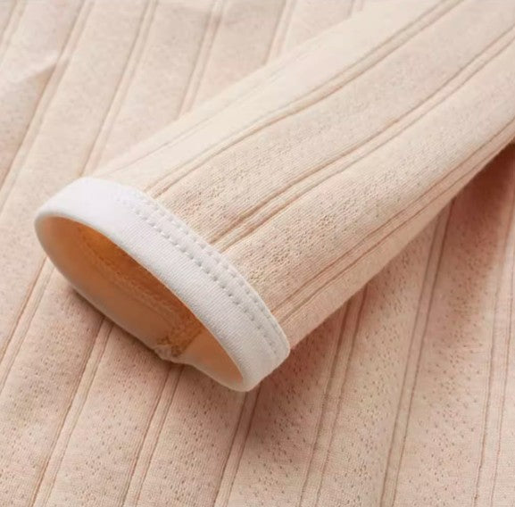 Front-Opening Long-Sleeved Triangle Romper for Babies - Natural Baby Clothing丨Pure, organic, dye-free care, cozy and gentle for babies