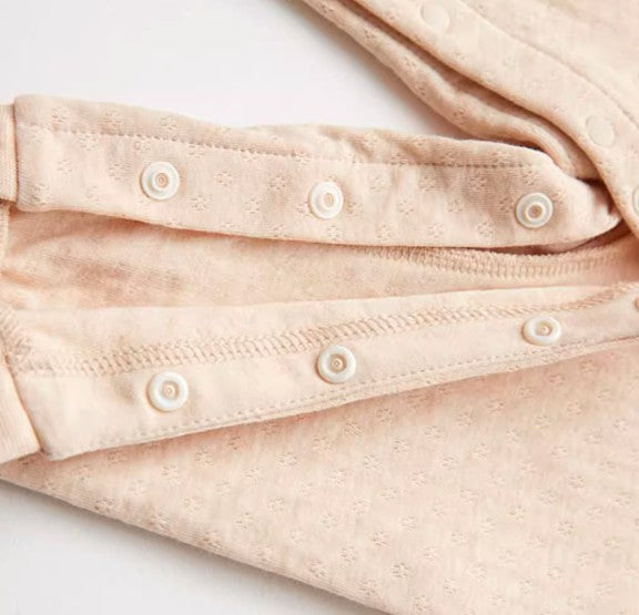 Baby Stand-Up Collar Snap Onesie with Long Sleeves - Natural Baby Clothing丨Pure, organic, dye-free care, cozy and gentle for babies