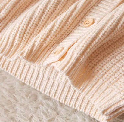 Knitwear Cardigan with Front-Opening Design for Easy Layering - Natural Baby Clothing丨Pure, organic, dye-free care, cozy and gentle for babies