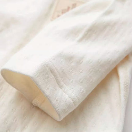 Baby Long-Sleeved Tie-Strap Onesie with Easy Diaper Change - Natural Baby Clothing丨Pure, organic, dye-free care, cozy and gentle for babies