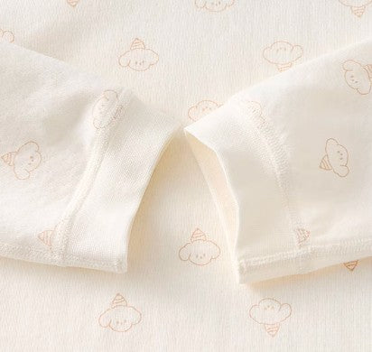 Round-Neck Shoulder Snap Set with Comfortable Fit - Natural Baby Clothing丨Pure, organic, dye-free care, cozy and gentle for babies