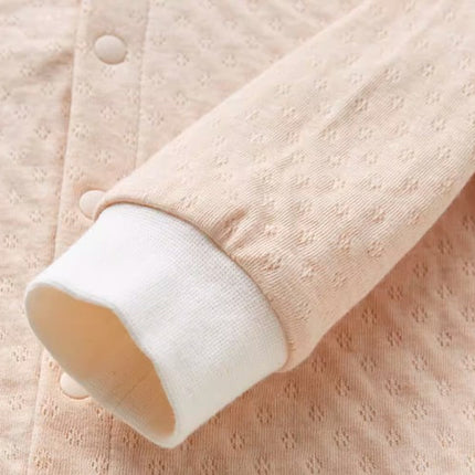 Baby Stand-Up Collar Front-Opening Long Sleeve Set - Natural Baby Clothing丨Pure, organic, dye-free care, cozy and gentle for babies