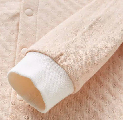 Baby Stand-Up Collar Front-Opening Long Sleeve Set - Natural Baby Clothing丨Pure, organic, dye-free care, cozy and gentle for babies