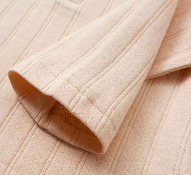 Baby Long Sleeve Crewneck Base Layer Top for Comfort - Natural Baby Clothing丨Pure, organic, dye-free care, cozy and gentle for babies