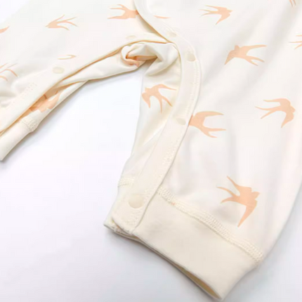 Long Sleeve Lace-Up Jumpsuit with Stretchable Fabric for Stylish and Comfortable Wear - Natural Baby Clothing丨Pure, organic, dye-free care, cozy and gentle for babies