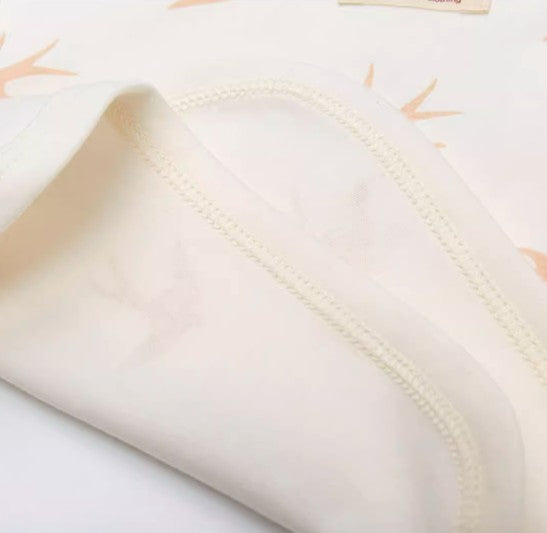 Baby Long Sleeve Tie-Back Top with Easy Diaper Access for Comfort - Natural Baby Clothing丨Pure, organic, dye-free care, cozy and gentle for babies