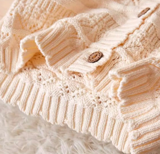 Knit Frilled Vest with Frilled Edges for Baby - Natural Baby Clothing丨Pure, organic, dye-free care, cozy and gentle for babies