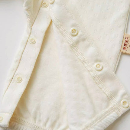 Baby Long-Sleeved Snap Onesie for Comfort and Convenience - Natural Baby Clothing丨Pure, organic, dye-free care, cozy and gentle for babies