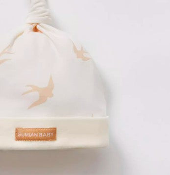 Newborn Soft Cotton Beanie with Elastic Band for Comfortable Fit - Natural Baby Clothing丨Pure, organic, dye-free care, cozy and gentle for babies