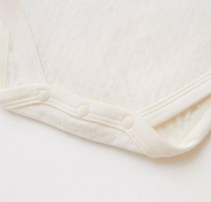 Shoulder Snap Long-Sleeved Triangle Romper for Babies - Natural Baby Clothing丨Pure, organic, dye-free care, cozy and gentle for babies