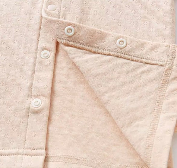 Baby Stand-Up Collar Front-Opening Long Sleeve Set - Natural Baby Clothing丨Pure, organic, dye-free care, cozy and gentle for babies