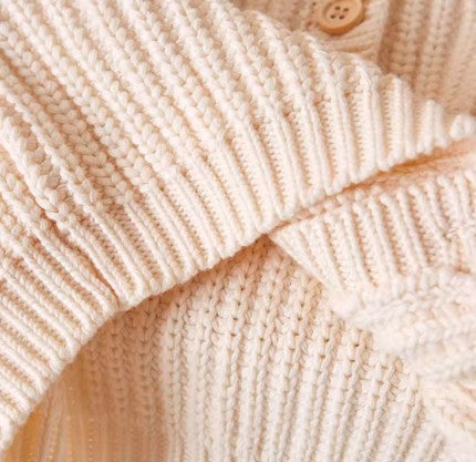 Knitwear Cardigan with Front-Opening Design for Easy Layering - Natural Baby Clothing丨Pure, organic, dye-free care, cozy and gentle for babies