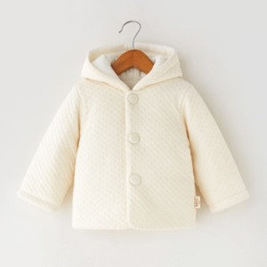 Checkered Quilted Hooded Top