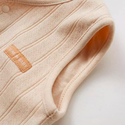 Front-Opening Double-Layer Vest for Babies with Adjustable Fit - Natural Baby Clothing丨Pure, organic, dye-free care, cozy and gentle for babies