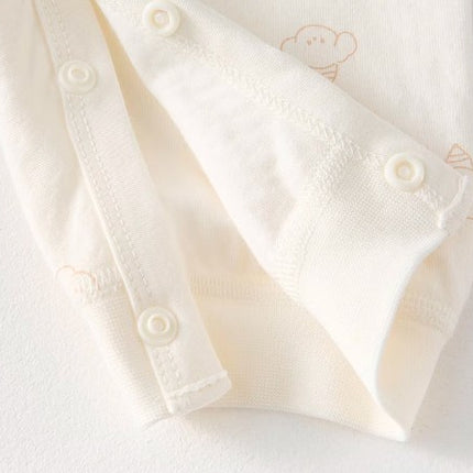 Baby Tie-Strap Onesie with Easy Diaper Change Feature - Natural Baby Clothing丨Pure, organic, dye-free care, cozy and gentle for babies