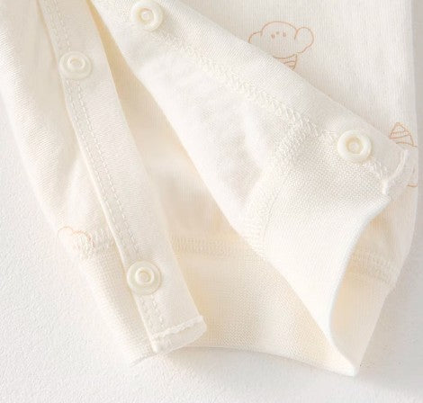 Baby Tie-Strap Onesie with Easy Diaper Change Feature - Natural Baby Clothing丨Pure, organic, dye-free care, cozy and gentle for babies