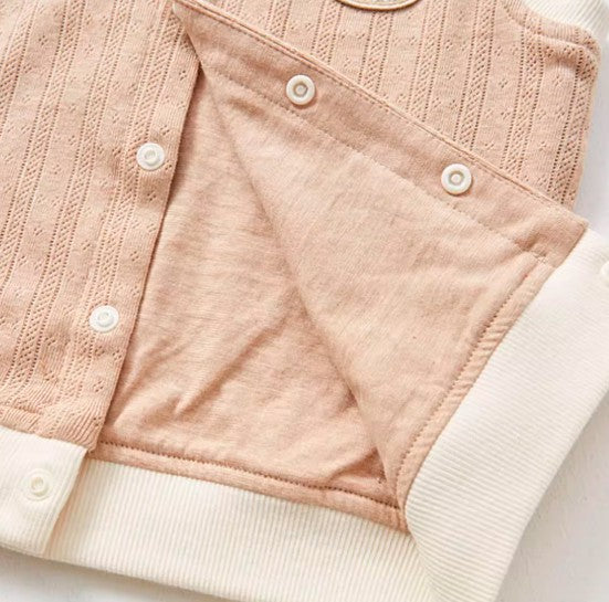 Stand-Up Collar Double-Layer Vest with Adjustable Fit for All Seasons - Natural Baby Clothing丨Pure, organic, dye-free care, cozy and gentle for babies