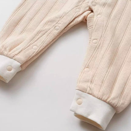 Baby Peter Pan Collar Snap Button Romper for Easy Dressing - Natural Baby Clothing丨Pure, organic, dye-free care, cozy and gentle for babies