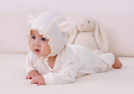 Autumn Winter Organic Cotton Warm Newborn Baby Romper Cute Cloud Dye-free Long Sleeve Jumpsuit - Natural Baby Clothing丨Pure, organic, dye-free care, cozy and gentle for babies