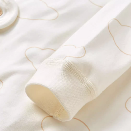 Autumn Winter Organic Cotton Warm Newborn Baby Romper Cute Cloud Dye-free Long Sleeve Jumpsuit - Natural Baby Clothing丨Pure, organic, dye-free care, cozy and gentle for babies