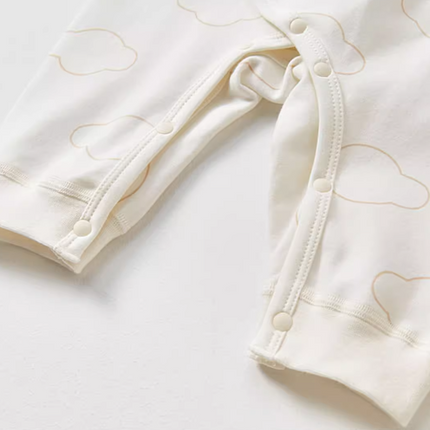 Autumn Winter Organic Cotton Warm Newborn Baby Romper Cute Cloud Dye-free Long Sleeve Jumpsuit - Natural Baby Clothing丨Pure, organic, dye-free care, cozy and gentle for babies