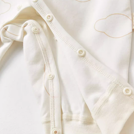 Autumn Winter Organic Cotton Warm Newborn Baby Romper Cute Cloud Dye-free Long Sleeve Jumpsuit - Natural Baby Clothing丨Pure, organic, dye-free care, cozy and gentle for babies