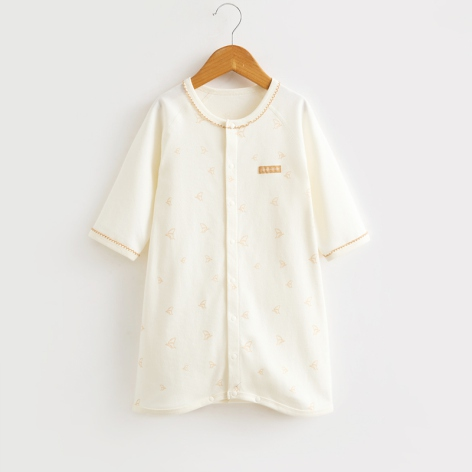 Baby Front-Opening Sleep Gown - Natural Baby Clothing丨Pure, organic, dye-free care, cozy and gentle for babies