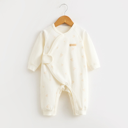 Wrap-Style Tie-Front Baby Bodysuit - Natural Baby Clothing丨Pure, organic, dye-free care, cozy and gentle for babies
