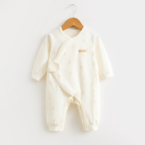 Wrap-Style Tie-Front Baby Bodysuit - Natural Baby Clothing丨Pure, organic, dye-free care, cozy and gentle for babies