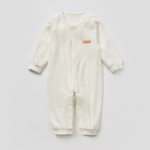 Bamboo Cotton Snap-Front Romper - Natural Baby Clothing丨Pure, organic, dye-free care, cozy and gentle for babies