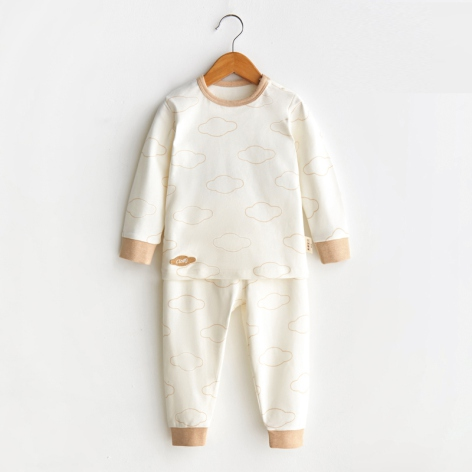 Round Neck Shoulder-Snap Bodysuit Set - Natural Baby Clothing丨Pure, organic, dye-free care, cozy and gentle for babies